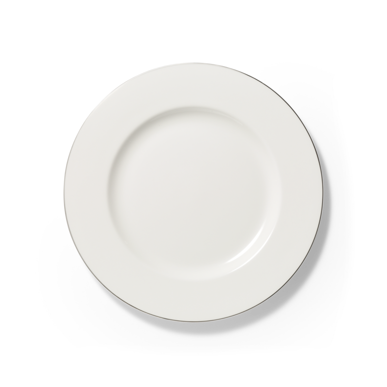 Assiette de dîner avec bord en platine (26,5cm)