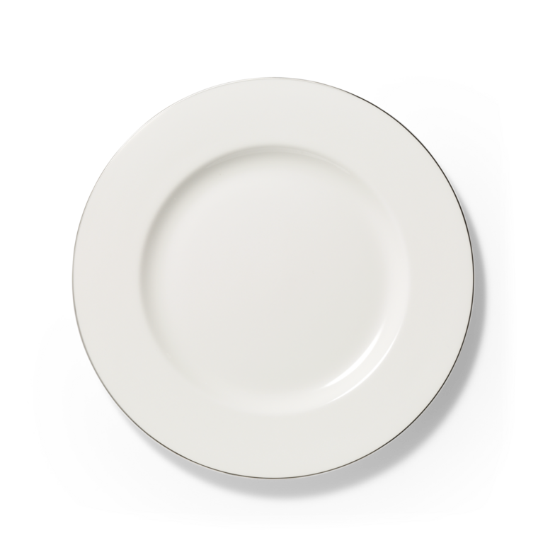 Assiette de dîner avec bord en platine (28cm)
