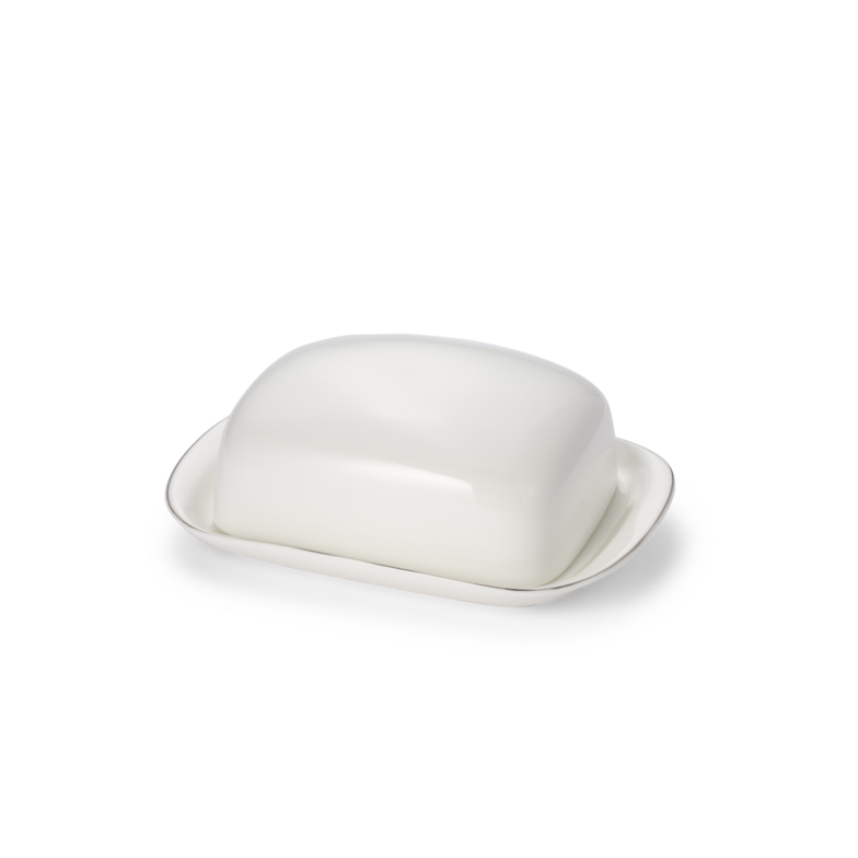 Butterdose mit Platinrand