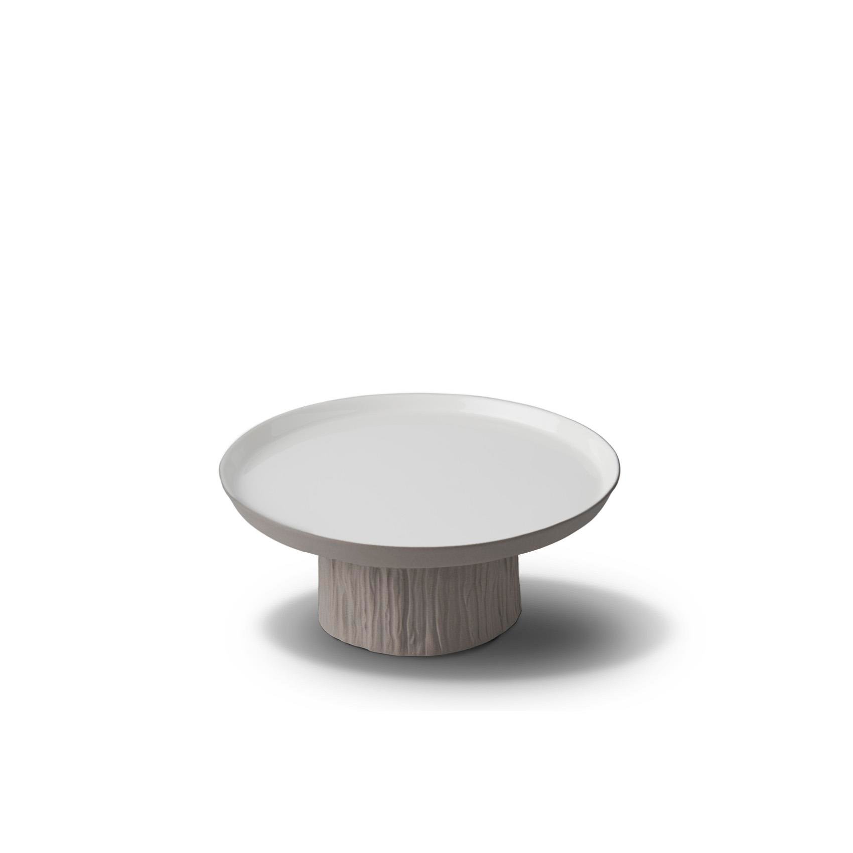 Tree Round Small Cake Salver Black - Black & Ivory