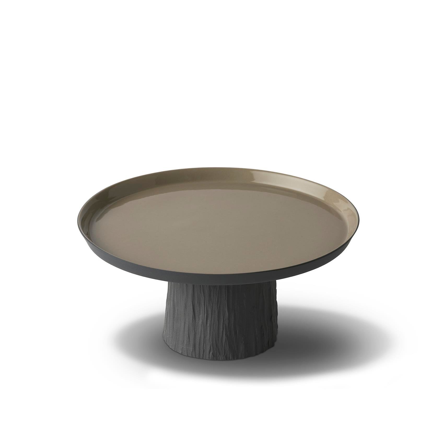 Round Medium Cake Salver Black - Black & Ivory