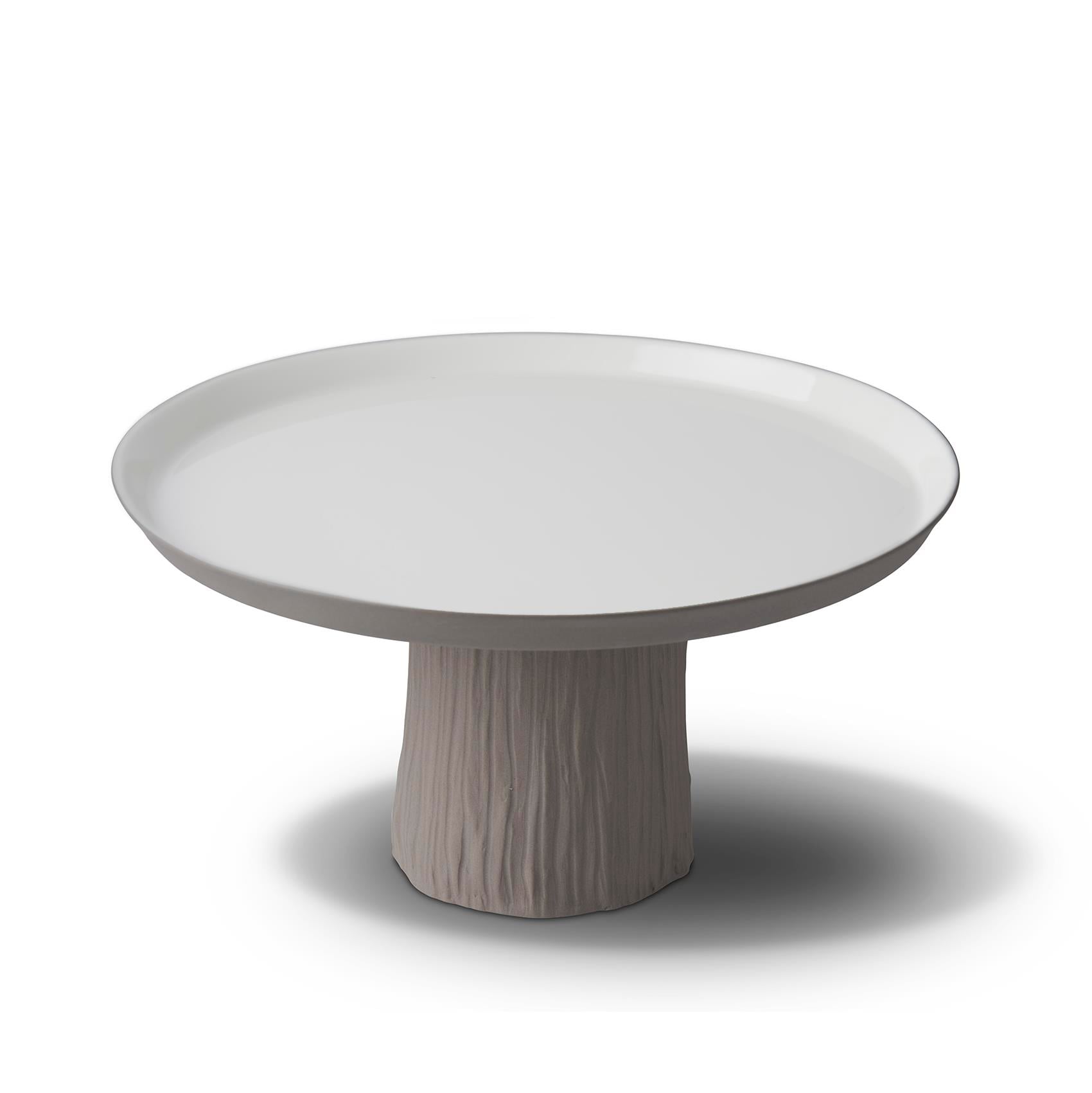 Tree Round Large Cake Salver Black - Black & Ivory