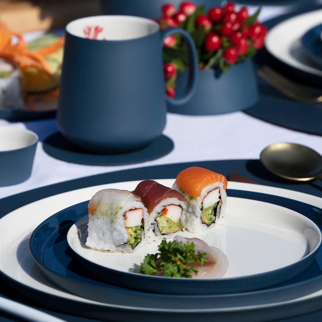 Round Starter Plate Single Colour Aqua