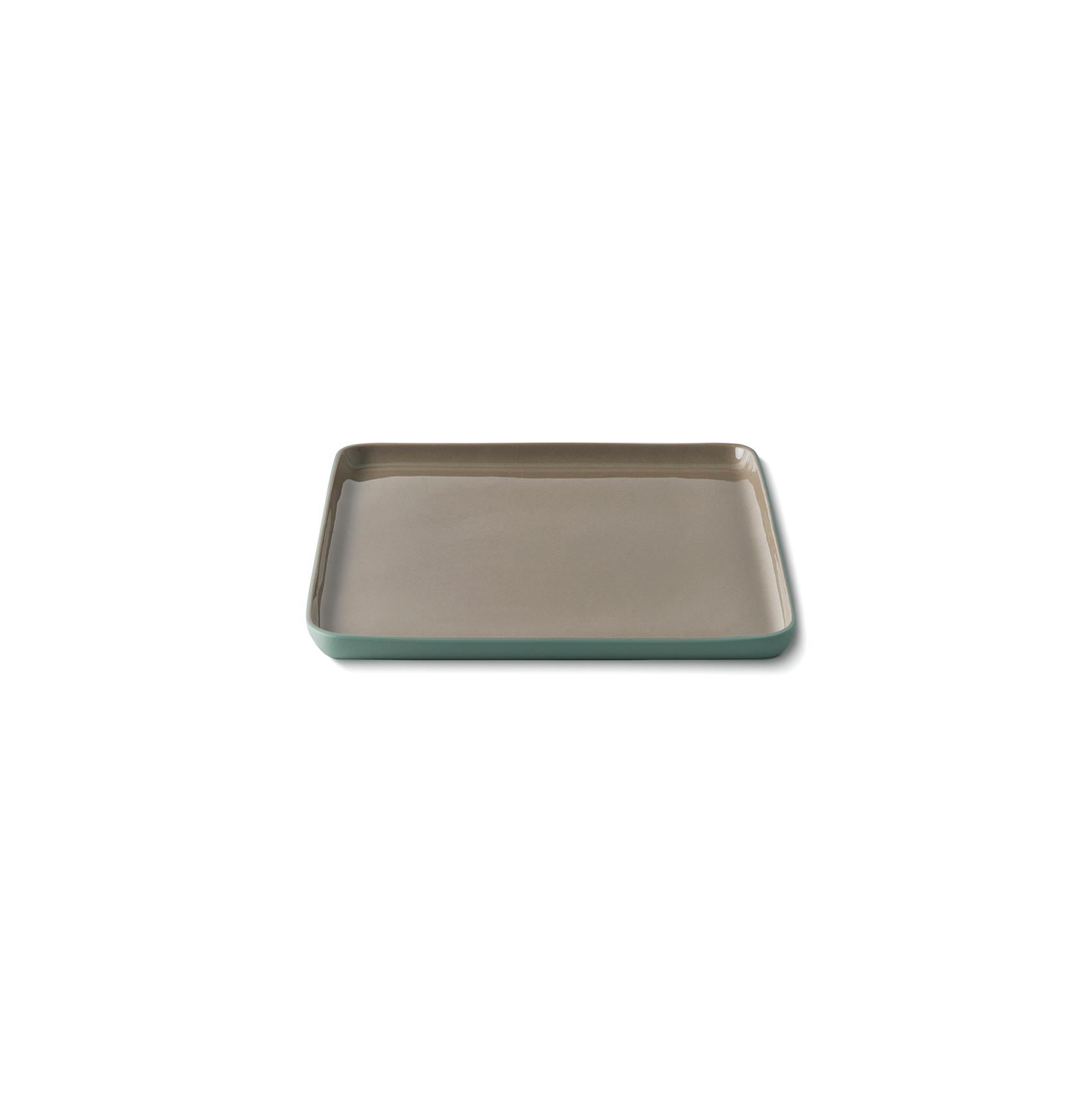 Square Dessert Plate Double Colour Ivory