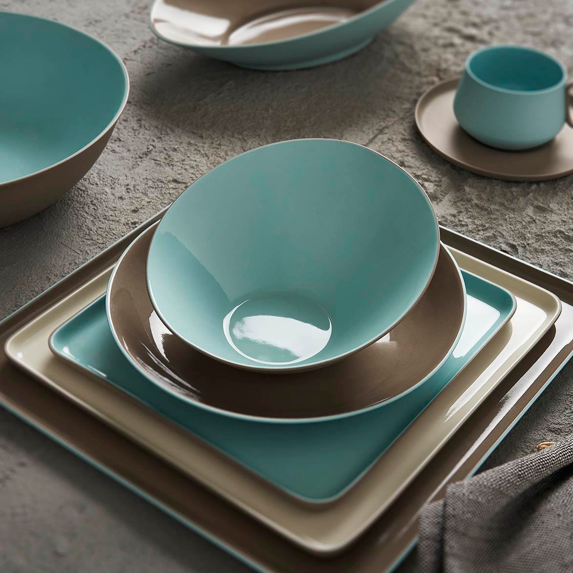 Square Serving Plate Double Colour