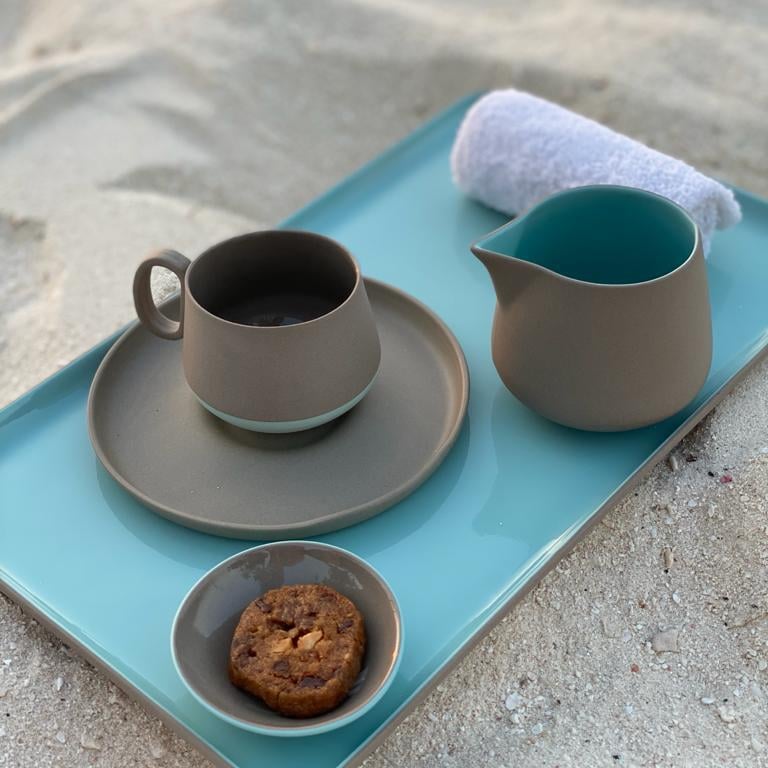 Tube Espresso Cup Double Colour Ivory & Black
