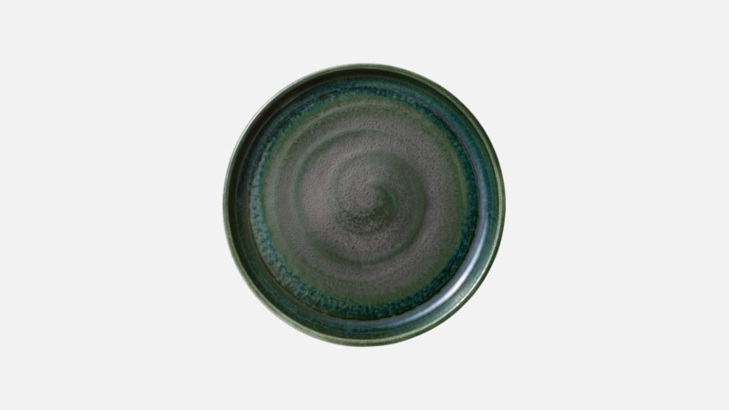 Assiette ronde plate avec bord haut 21,4 cm
