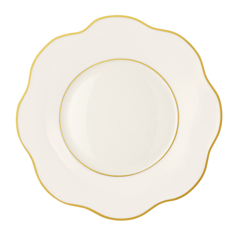 Assiette à Pain Anemone Ivoire avec Bordures Dorées Ø 15 cm