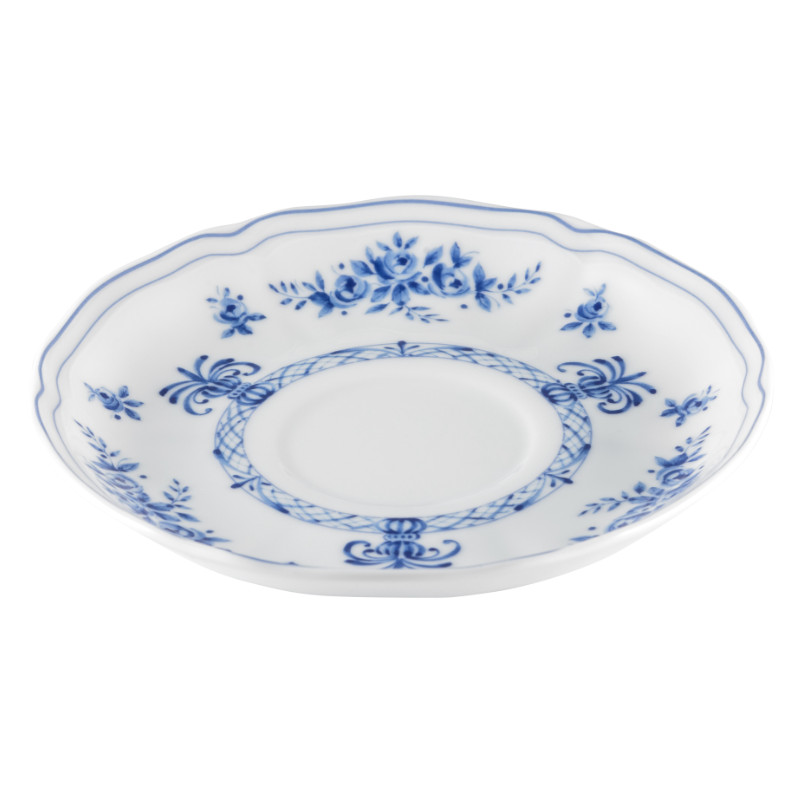 Anthiros Witte en Blauwe Koffiekopschotel Ø cm 13