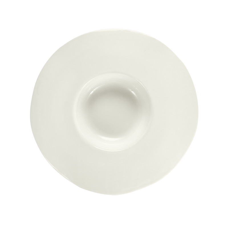 Aphros Glanzend en Mat Witte Pastakom Ø 19 cm h 3,5 cm