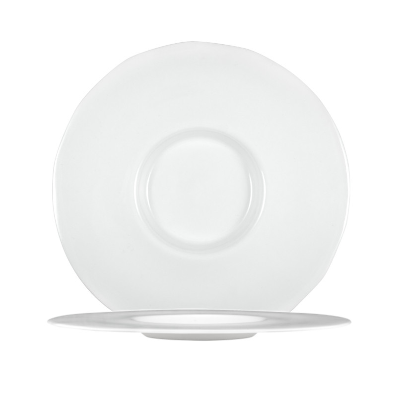 Aphros Glanzend en Mat Witte Gourmetbord Ø cm 31