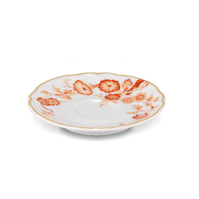 Florentius Witte en Oranje Koffiekop Schotel Ø cm 12