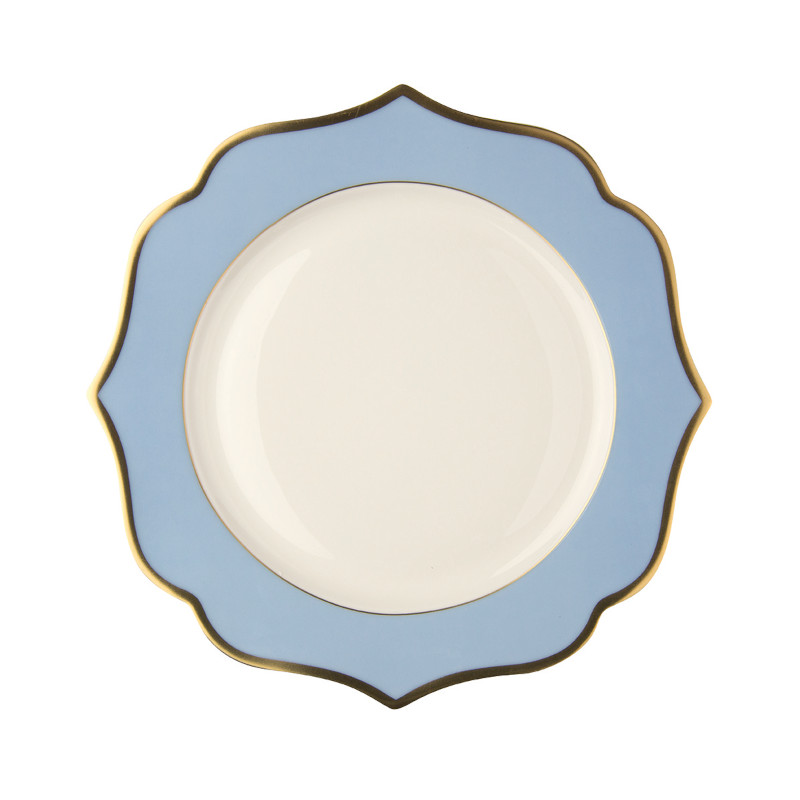 Ionica Lichtblauw Dinerbord met Gouden Randen Ø 28 cm