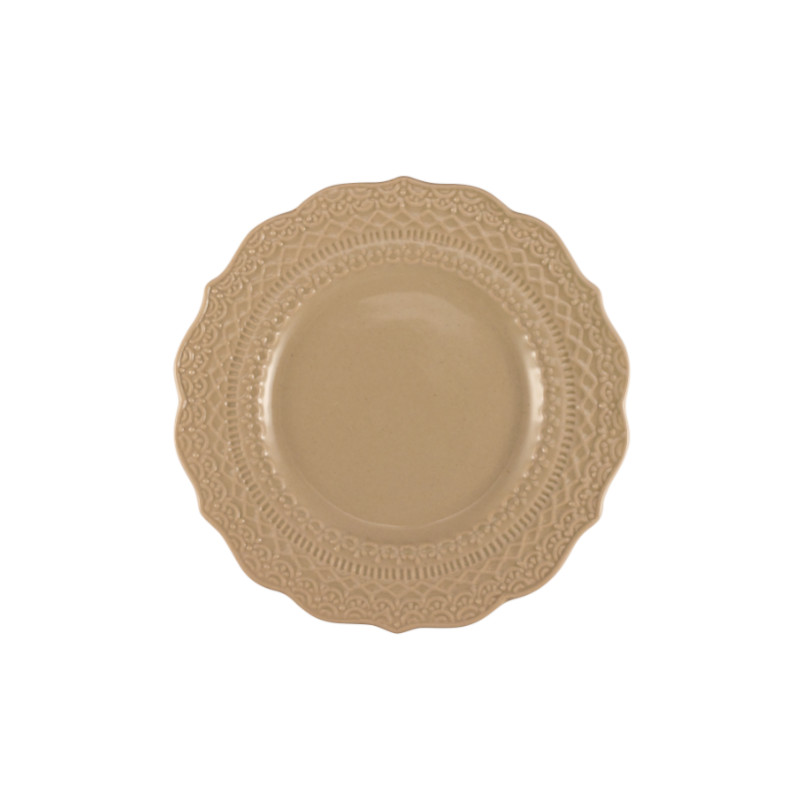 Skalistos Broodbord Beige Geëmbosseerd Ø 15 cm h 2 cm
