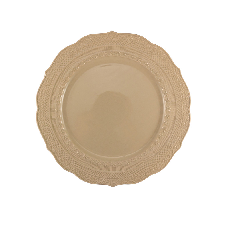 Skalistos Dinerbord Beige Geëmbosseerd Ø 28 cm h 2 cm