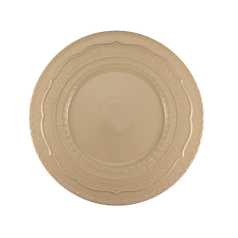 Skalistos Oplaadbord Beige Geëmbosseerd Ø 33 cm h 3 cm
