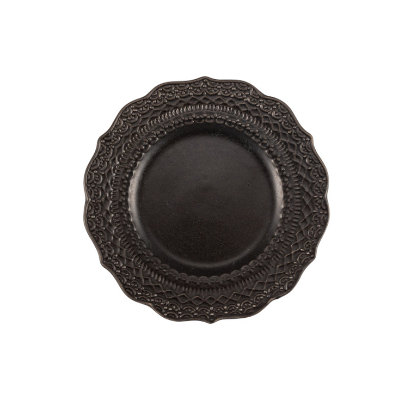 Skalistos Broodbord Zwart Embossed Ø 15 cm h 2 cm
