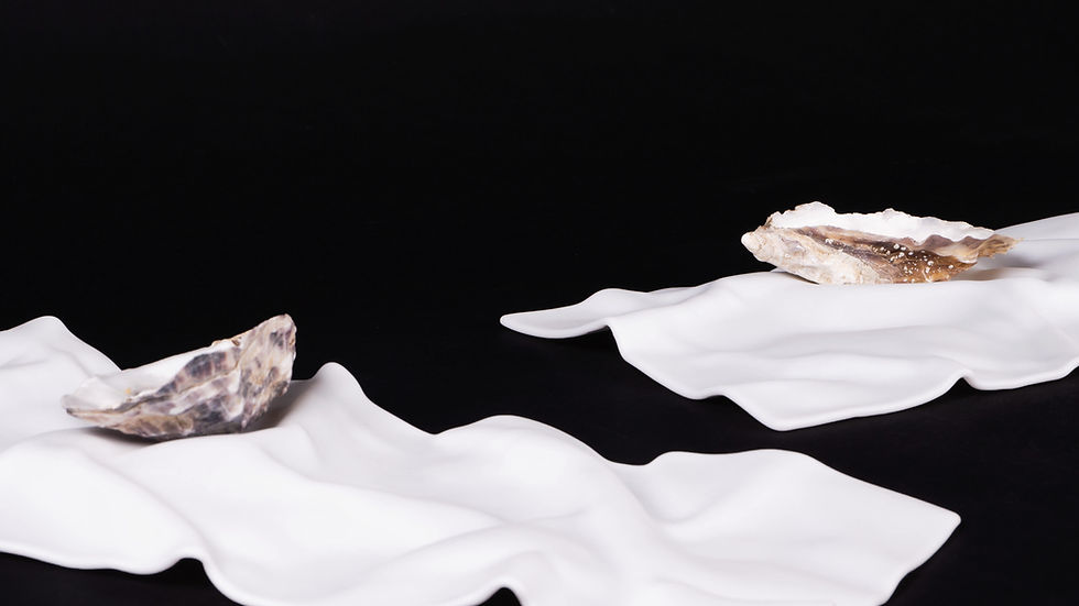 White Satin Wrinkled Platter