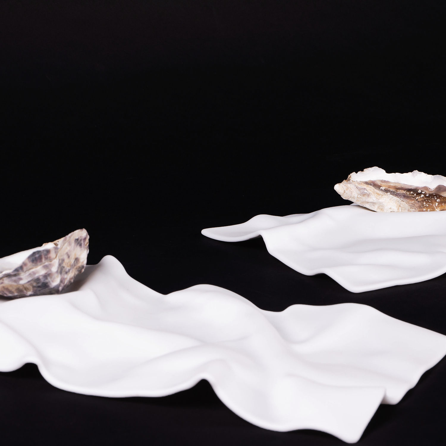 White Satin Wrinkled Platter