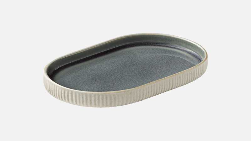 Platter oval embossed