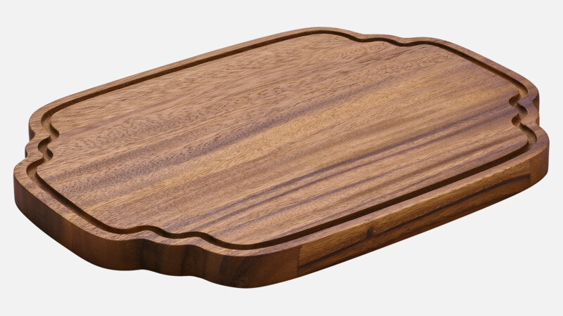 Serving board with grooves