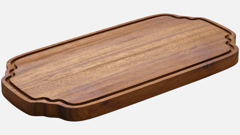 Serving board with grooves