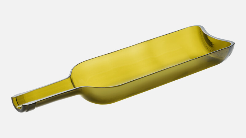 Bouteille de vin coupée en deux 30 cm