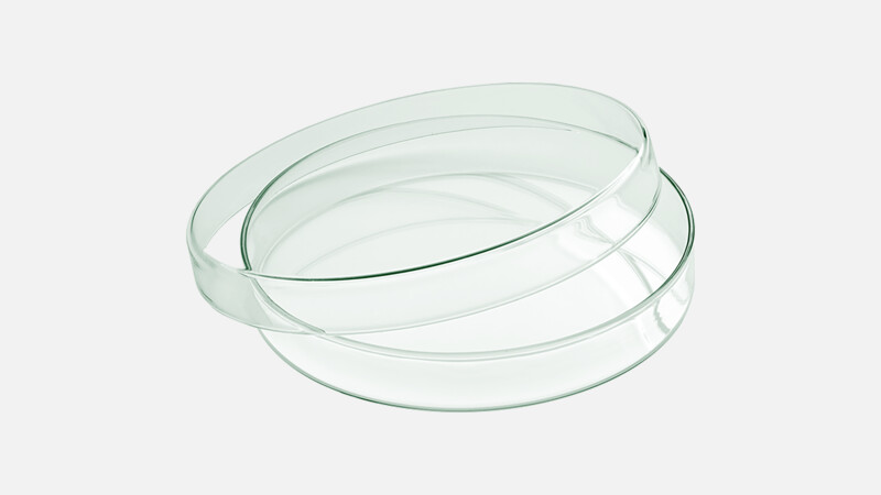 Flache Glasschale mit Deckel 15 cm