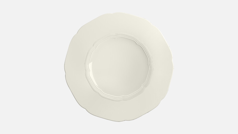 Plate flat round with rim embossed 28.8 cm