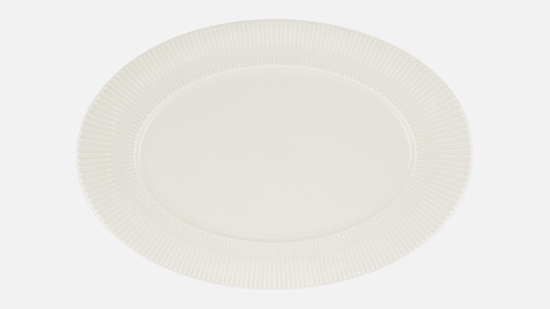 Platter oval with rim embossed