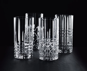 Longdrinkglas mit Kreuzmuster