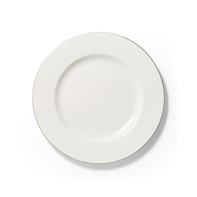 Assiette de dîner avec bord en platine (26,5cm)