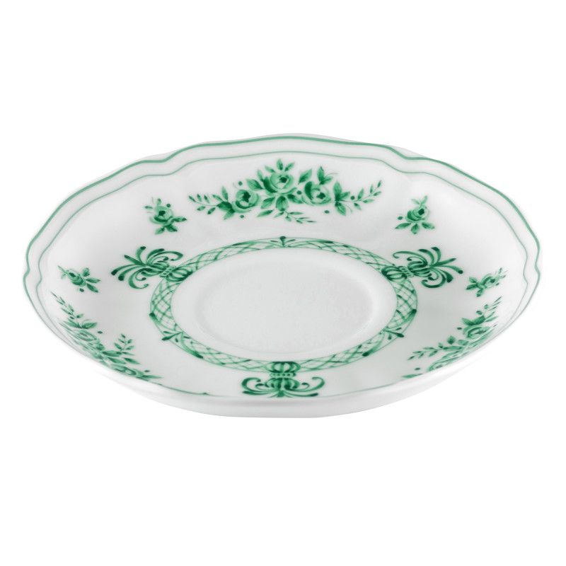 Anthiros Weiß und Grün Teetasse Untertasse Ø 15 cm