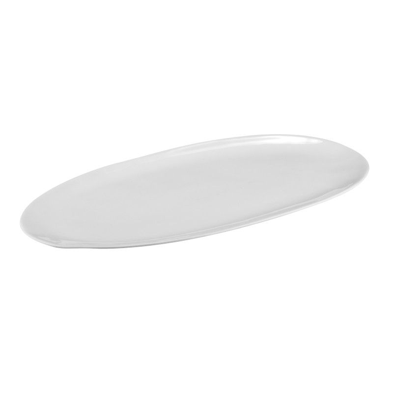 Plateau Ovale Blanc Brillant et Mat Aphros cm 34,5x18