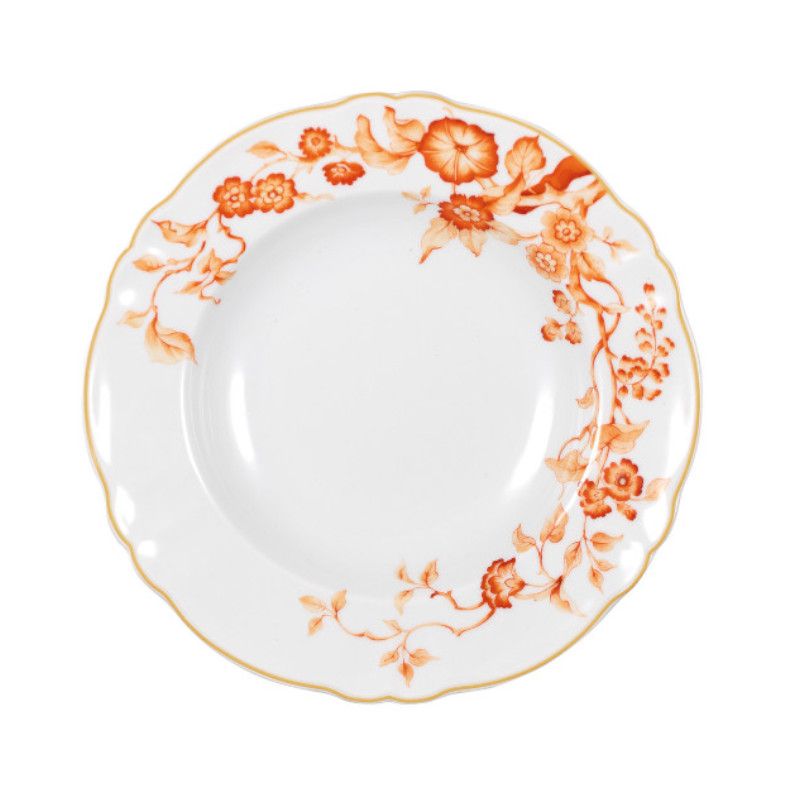Assiette Creuse Florentius Blanc et Orange Ø cm 23 h