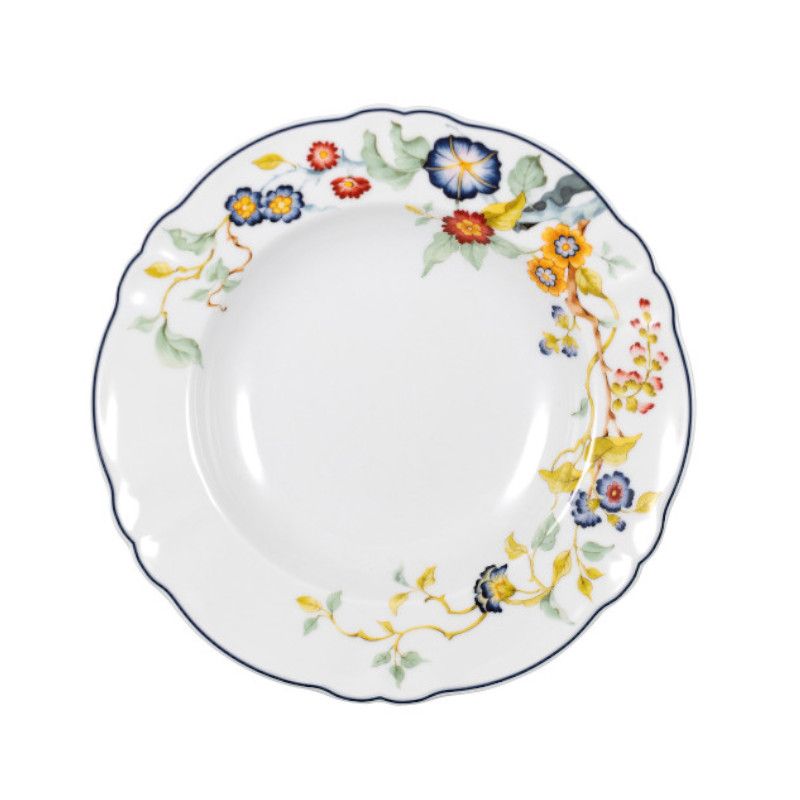 Assiette Creuse Florentius Blanc et Bleu Ø cm 23 h cm 4