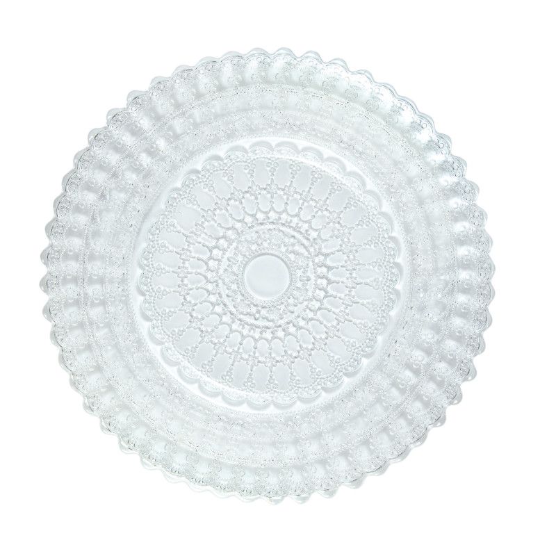 Helios Transparent Barocco Design Dessert Plate Ø cm 21.5