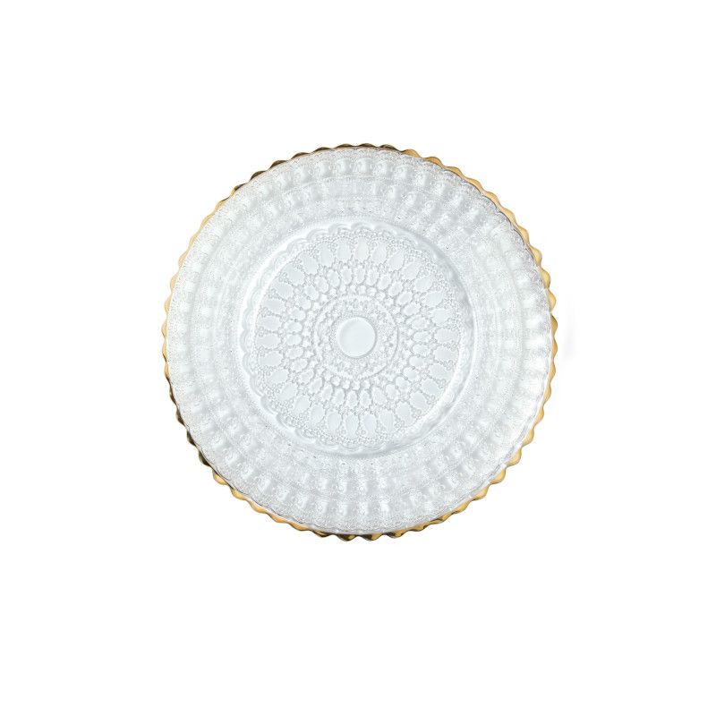 Helios Barocco Design Bread Plate with Gold Rim Ø 16 cm