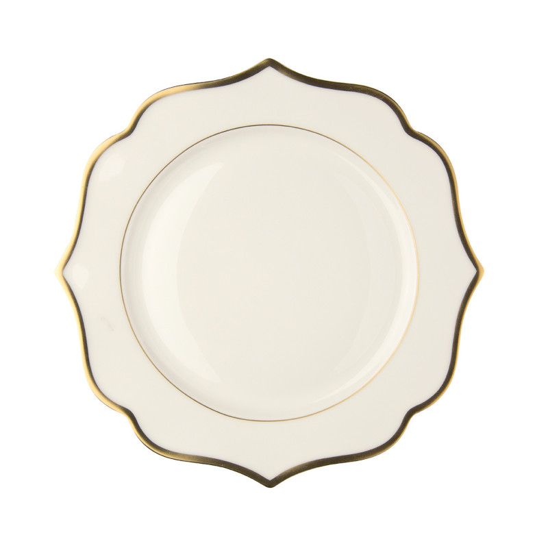 Ionica Ivory Bread Plate With Gold Rims Ø cm 15