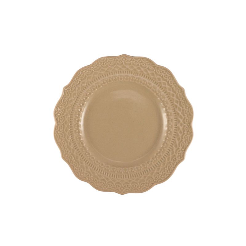 Assiette à Pain Skalistos Beige Embossé Ø 15 cm h 2 cm