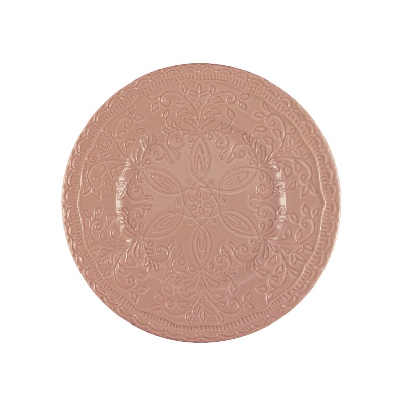 Assiette à Dessert Skalistos Rose Embossée Ø 22,5 cm h 2,5 cm