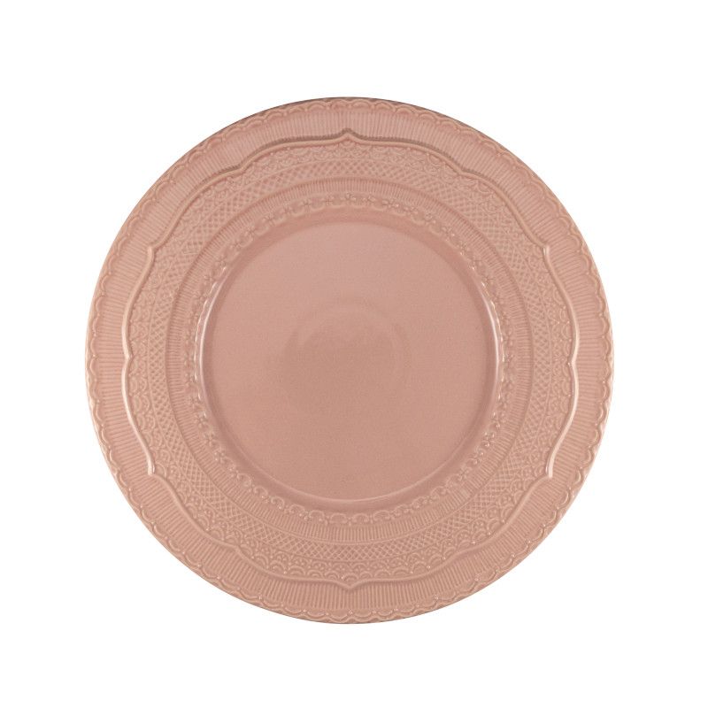 Assiette de Présentation Skalistos Rose Embossée Ø 33 cm h 3 cm