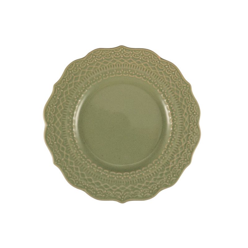 Assiette à Pain Skalistos Vert Sauge Gravée Ø 15 cm h 2 cm