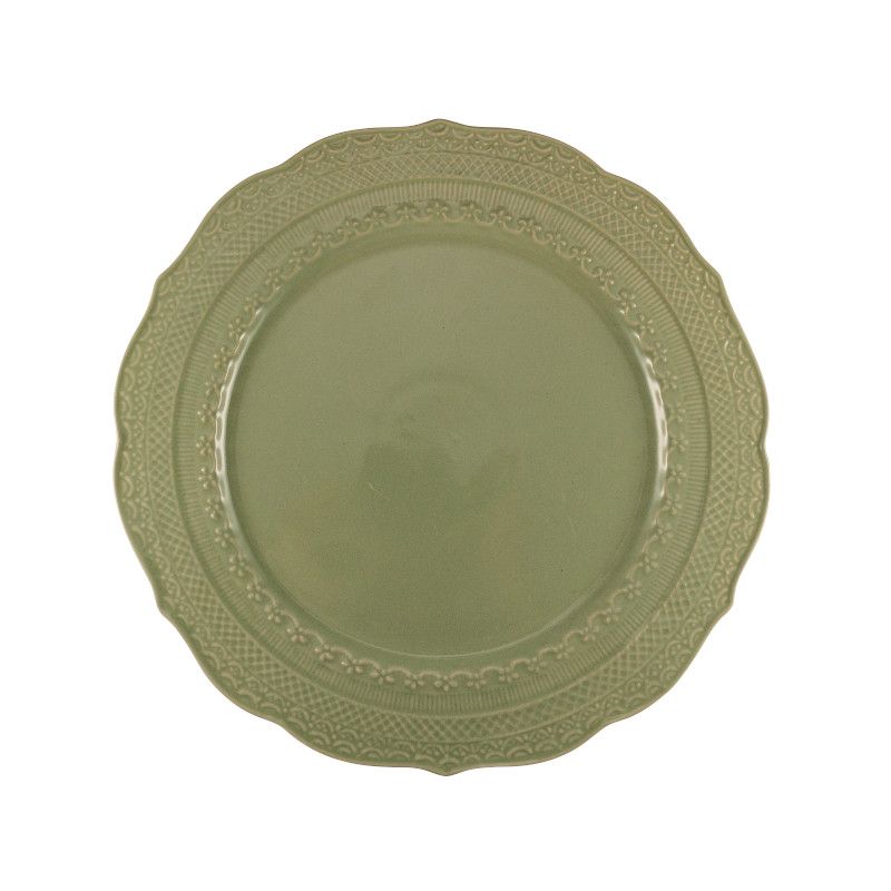 Assiette à Dîner Skalistos Vert Sauge Embossé Ø 28 cm h 2 cm