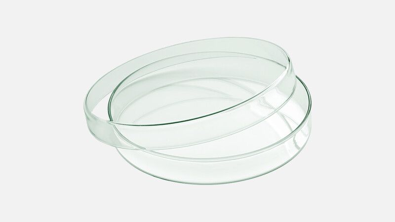 Flache Glasschale mit Deckel 15 cm