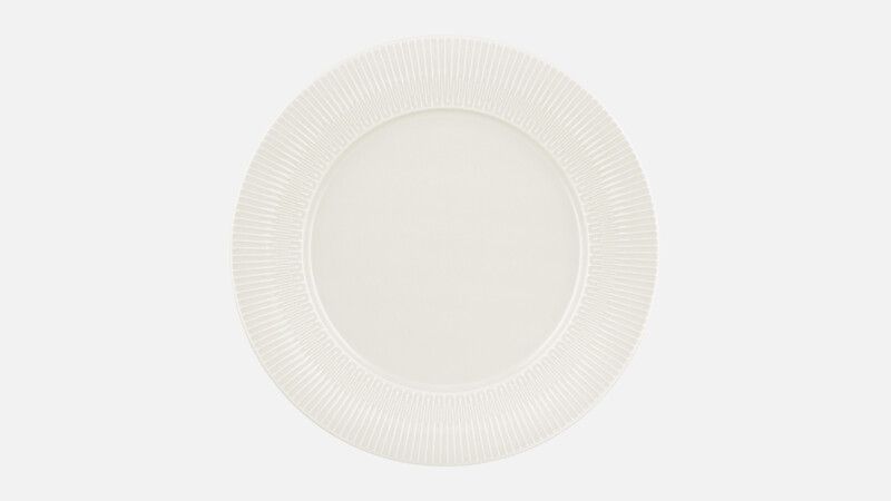 Flacher runder Teller mit Rand in Relief 28,1 cm